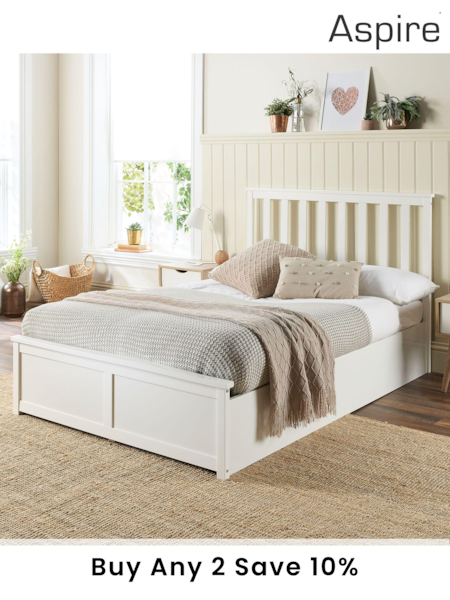 Aspire Furniture White Wooden End Lift Ottoman Storage Bed (E60883) | £270 - £335