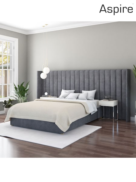 Aspire Furniture Steel Grandeur Wing Velvet Headboard (E60899) | £561