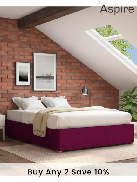 Aspire Furniture Berry Platform Velvet End Lift Ottoman Storage Bed (E60913) | £422 - £492