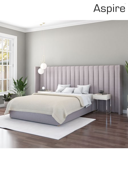 Aspire Furniture Grey Grandeur Wing Eire Linen Headboard (E60924) | £561
