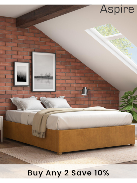 Aspire Furniture Ochre Platform Velvet End Lift Ottoman Storage Bed (E60931) | £400 - £465