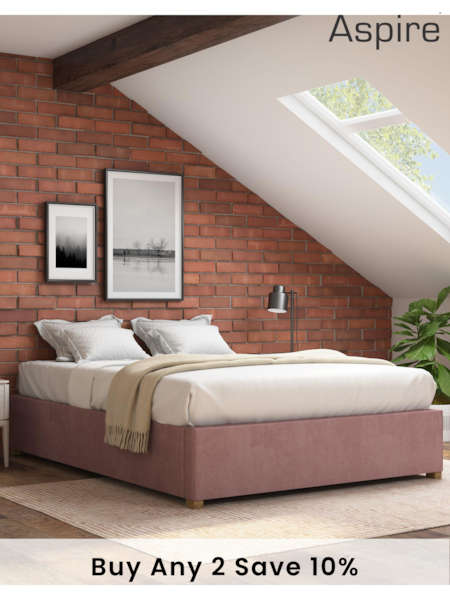 Aspire Furniture Blush Platform Velvet End Lift Ottoman Storage Bed (E60934) | £415 - £489