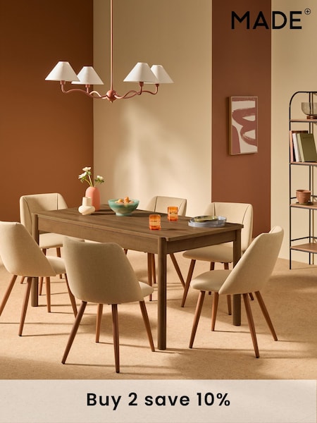 MADE.COM Dark Natural Oak Effect Pavia 6 to 8 Seater Extending Dining Table (E61038) | £499