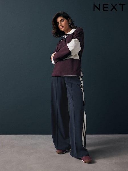 Navy Side Stripe Track Trousers (E61041) | £42