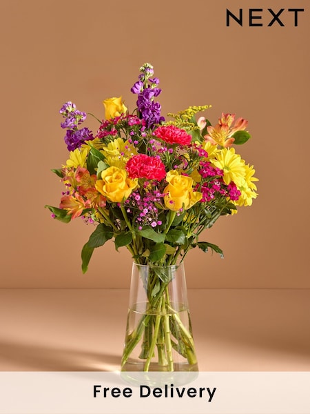 Bright Rose and Carnation Fresh Flower Letterbox Bouquet (E61198) | £25