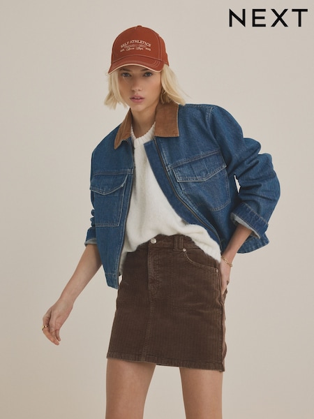 Brown Corduroy Mini Skirt (E61225) | £10