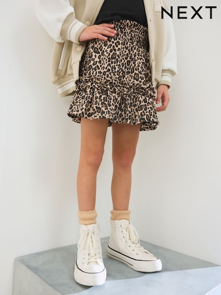 Animal Print Textured Frill Skirt (3-16yrs) (E61298) | £10 - £15