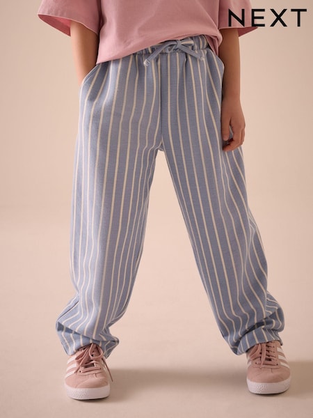 Blue Stripe Barrel Leg 100% Cotton Trousers (3-16yrs) (E61304) | £12 - £17