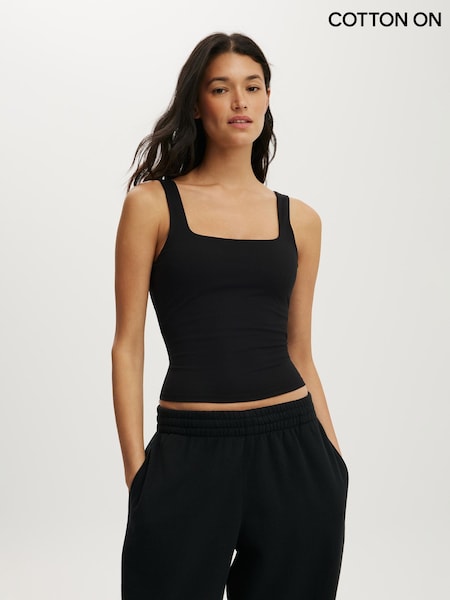 Black - Cotton On Ultra Soft Square Neck Tank