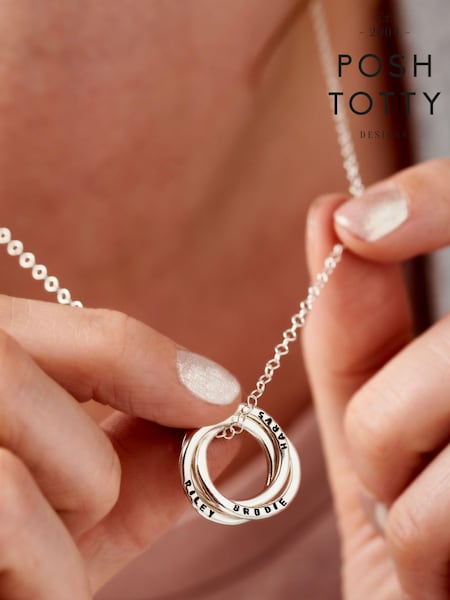 Personalised Russian Ring Necklace by Posh Totty Designs (E61414) | £95