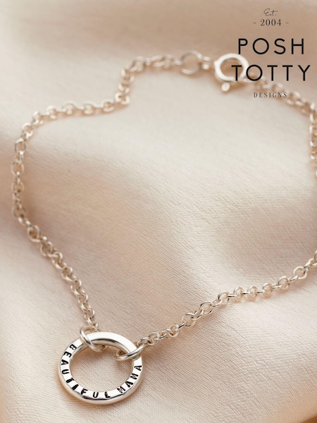 Personalised Mini Message Bracelet by Posh Totty Designs (E61421) | £55