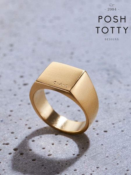 Personalised Unisex Signet Ring by Posh Totty Designs (E61424) | £109