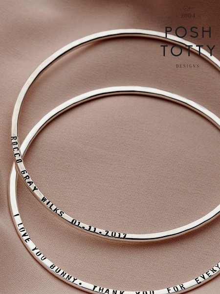 Personalised Message Bangle by Posh Totty Designs (E61427) | £75