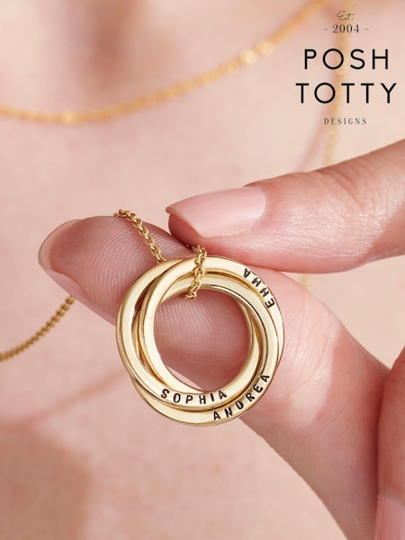 Personalised Russian Ring Necklace by Posh Totty Designs (E61433) | £115