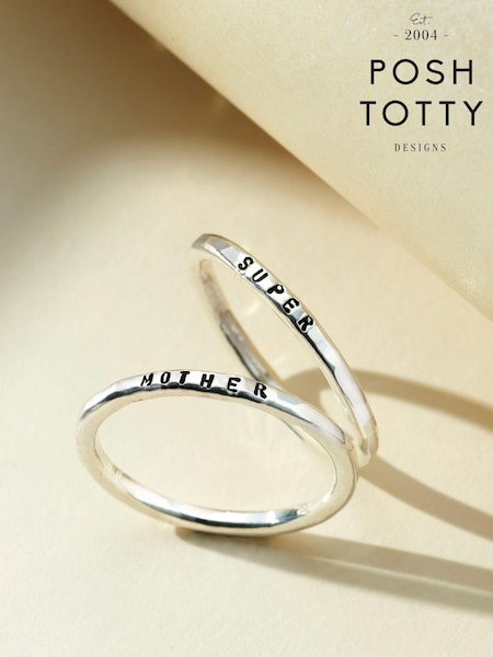 Personalised Stacker Ring by Posh Totty Designs (E61460) | £39