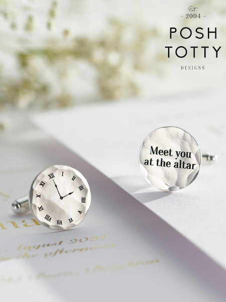 Personalised Wedding Special Time Cufflinks by Posh Totty Designs (E61463) | £85