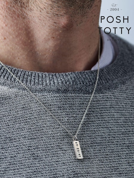 Personalised Mens Tag Necklace by Posh Totty Designs (E61474) | £55