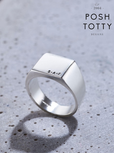 Personalised Unisex Signet Ring by Posh Totty Designs (E61478) | £99