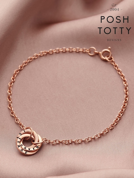 Personalised Micro Russian Ring Bracelet by Posh Totty Designs (E61480) | £73