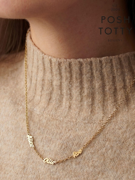 Personalised Family Names Station Necklace by Posh Totty Designs (E61489) | £99