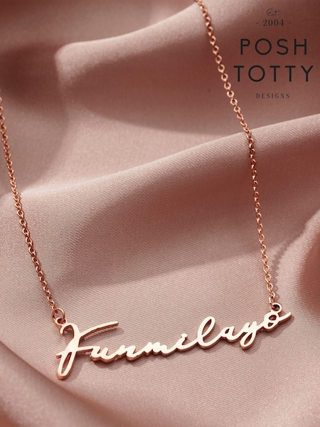Personalised Script Name Necklace by Posh Totty Designs (E61505) | £105