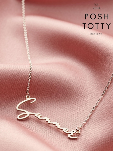 Personalised Script Name Necklace by Posh Totty Designs (E61510) | £95