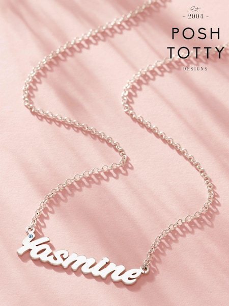Personalised Birthstone Name Necklace By Posh Totty Designs (E61512) | £120