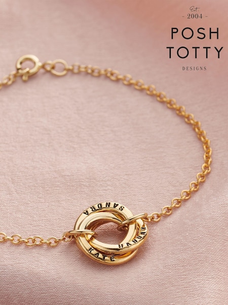 Personalised Micro Russian Ring Bracelet by Posh Totty Designs (E61521) | £73