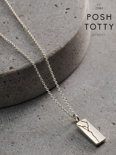 Personalised Mens Kintsugi Tag Necklace by Posh Totty Designs (E61523) | £59