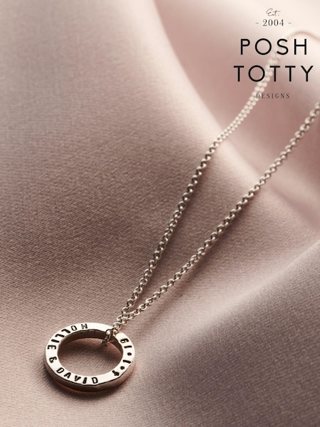 Personalised Mini Quote Circle Necklace by Posh Totty Designs (E61524) | £33