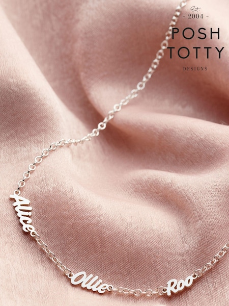 Personalised Family Names Station Necklace by Posh Totty Designs (E61528) | £89