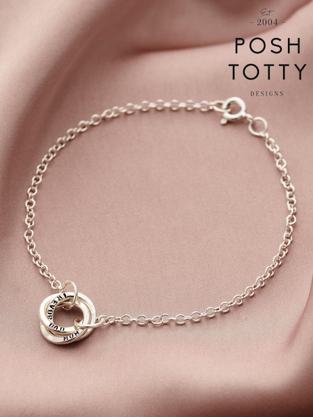 Personalised Micro Russian Ring Bracelet by Posh Totty Designs (E61529) | £63