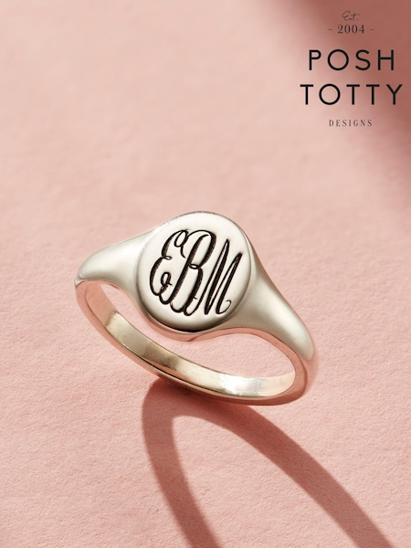 Personalised Monogrammed Signet Ring by Posh Totty Designs (E61530) | £69