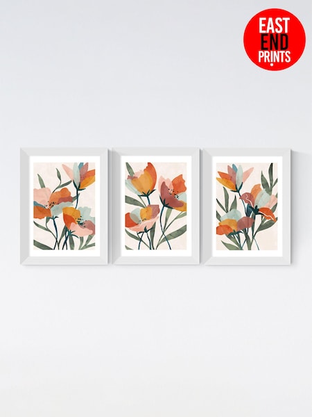 East End Prints White Summer Bouquet Wall Set Framed Art Print (E61535) | £140 - £370