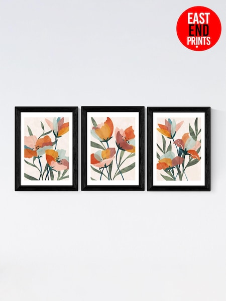 East End Prints Black Summer Bouquet Wall Set Framed Art Print (E61537) | £140 - £370