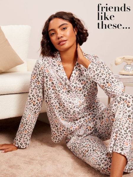 Friends Like These Pink Traditional Jersey Pyjama (E61659) | £36