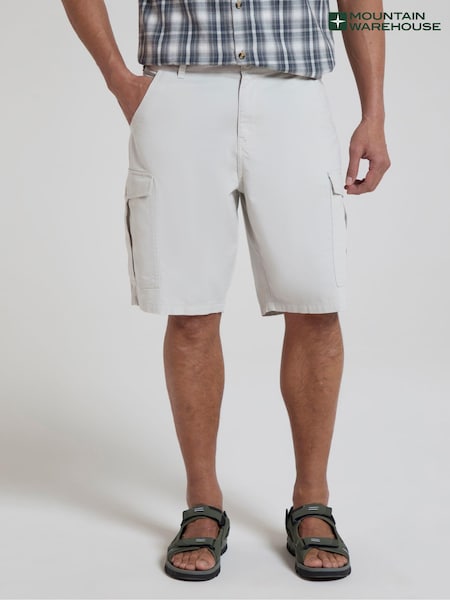 Mountain Warehouse White Mens Lakeside Cargo 100% Cotton Shorts (E61696) | £32