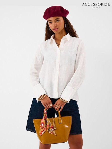 Yellow - Accessorize Floral Scarf Patent Handbag