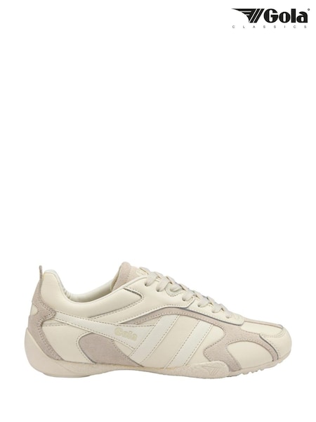 White - Gola Corva Leather Lace-up Trainers