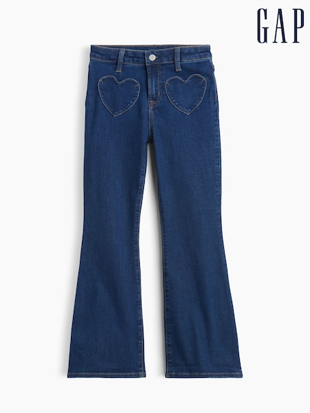 Dark Blue Wash - Gap High Waisted '70s Flare Jeans (4-13yrs)