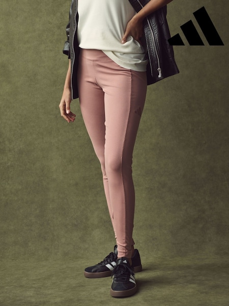 adidas Pink ALL SZN Rib High-Waist 7/8 Leggings (E62010) | £35