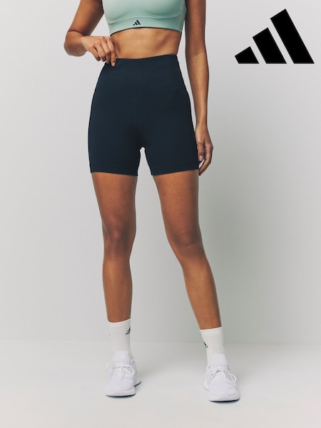adidas Black Long Rib Bike Shorts (E62042) | £28