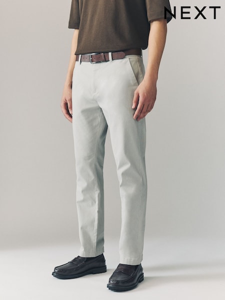 Bone Slim Fit Printed Belted Soft Touch Chino Trousers (E62087) | £30