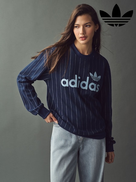 adidas Originals Blue Pinstripe Sweatshirt (E62138) | £70