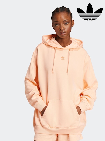adidas Originals Pink Essentials Loose French Terry 100% Cotton Hoodie (E62145) | £50