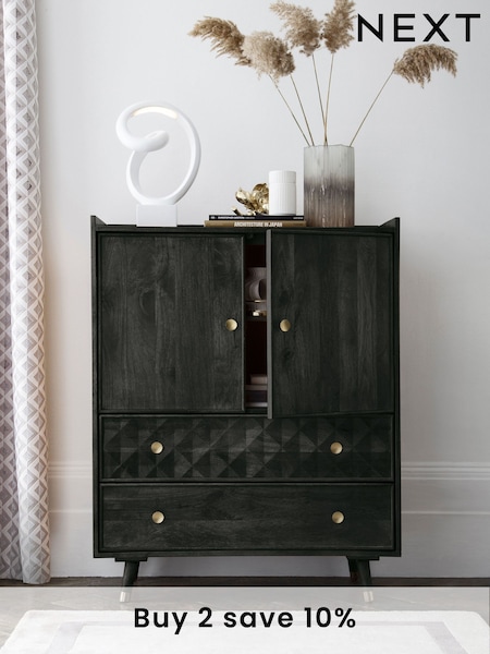 Black Lloyd Mango Wood Cabinet (E62286) | £750