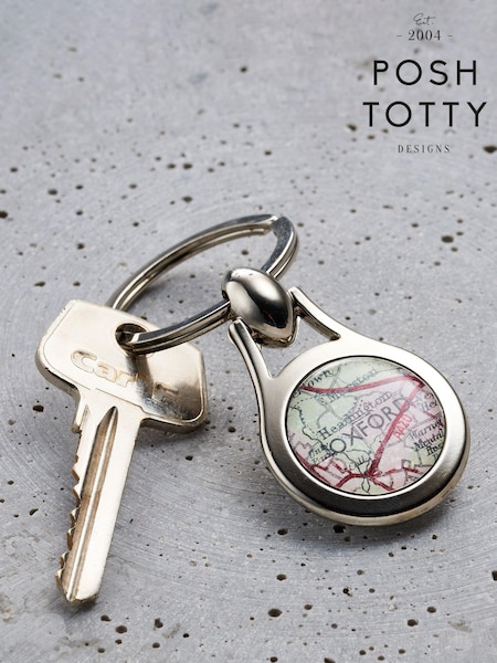 Personalised Vintage Map Keyring by Posh Totty Designs (E62290) | £18