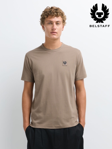 Taupe Brown - Regular Belstaff Logo T-shirt