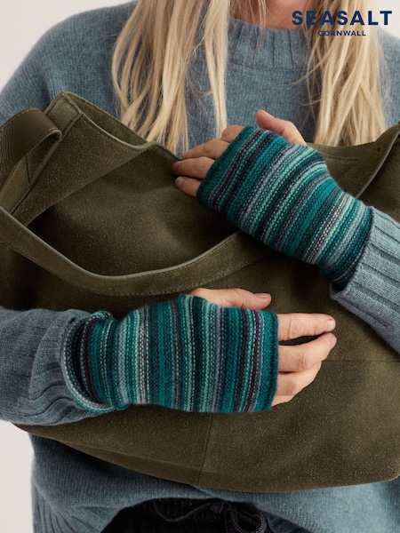 Green - Seasalt Cornwall Fruity Fingerless Mittens
