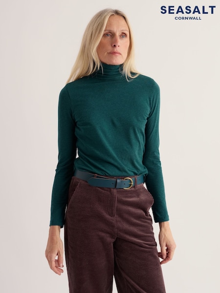 Green - Seasalt Cornwall Landing Roll Neck Top